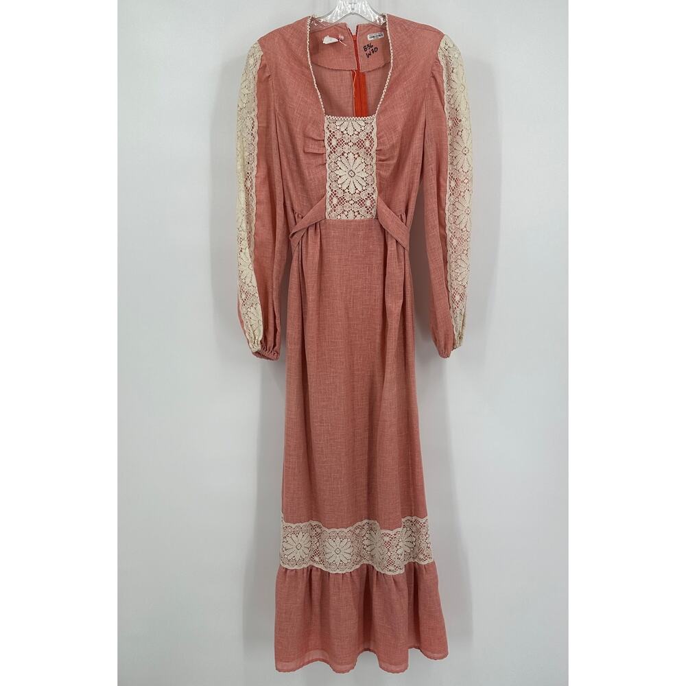 Jerell of Texas Women 70sTiered Prairie Maxi Dress Size 11 Vintage Boho Romantic